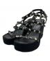VALENTINO（ヴァレンティノ）の古着「Rock stud wedge sandals　ロックスタッズウェッジソールサンダル」｜ブラック