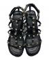 中古・古着 VALENTINO (ヴァレンティノ) Rock stud wedge sandals　ロックスタッズウェッジソールサンダル ブラック サイズ:36：25000円