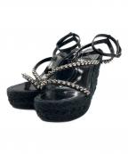 Christian Louboutinクリスチャン・ルブタン）の古着「Mafaldina Zeppaサンダル」｜ブラック