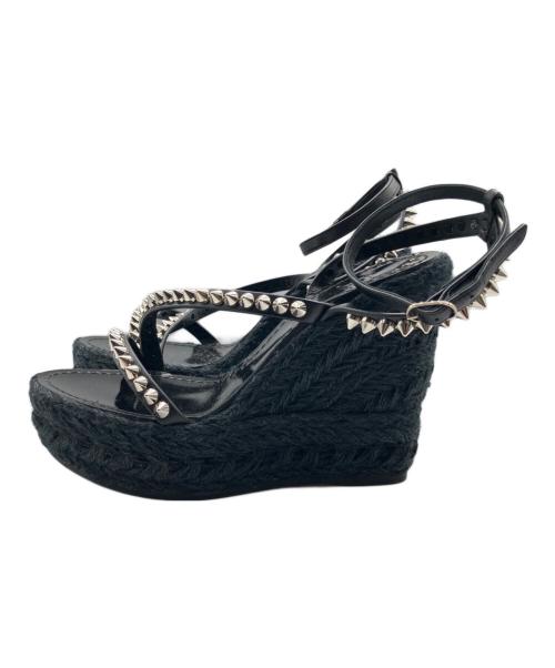 Christian Louboutin（クリスチャン・ルブタン）Christian Louboutin (クリスチャン・ルブタン) Mafaldina Zeppaサンダル ブラック サイズ:36の古着・服飾アイテム