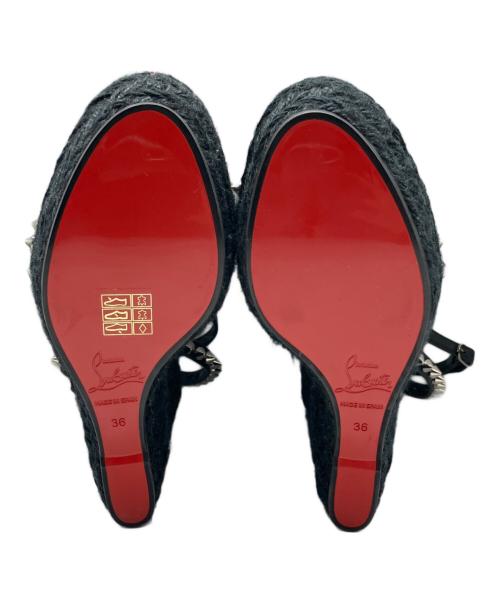 Christian Louboutin（クリスチャン・ルブタン）Christian Louboutin (クリスチャン・ルブタン) Mafaldina Zeppaサンダル ブラック サイズ:36の古着・服飾アイテム