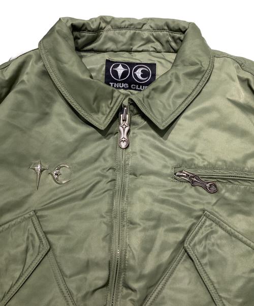 THUG CLUB（サグ クラブ）THUG CLUB (サグ クラブ) 24AW ギャザーアームブルゾン カーキ サイズ:34の古着・服飾アイテム