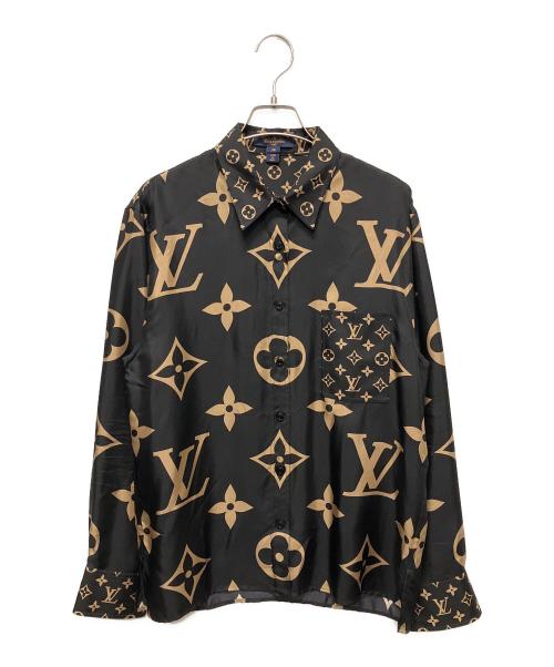 LOUIS VUITTON（ルイ ヴィトン）LOUIS VUITTON (ルイ ヴィトン) ミックスモノグラム マスキュリンシャツ ブラック サイズ:38の古着・服飾アイテム