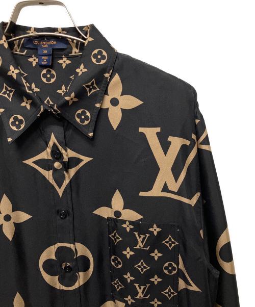 LOUIS VUITTON（ルイ ヴィトン）LOUIS VUITTON (ルイ ヴィトン) ミックスモノグラム マスキュリンシャツ ブラック サイズ:38の古着・服飾アイテム