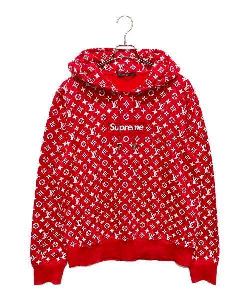 SUPREME（シュプリーム）SUPREME (シュプリーム) LOUIS VUITTON (ルイ ヴィトン) 17AW ×SUPREME Box Logo Hooded Sweatshirt/モノグラムｘボックスロゴ パーカー レッド サイズ:XLの古着・服飾アイテム