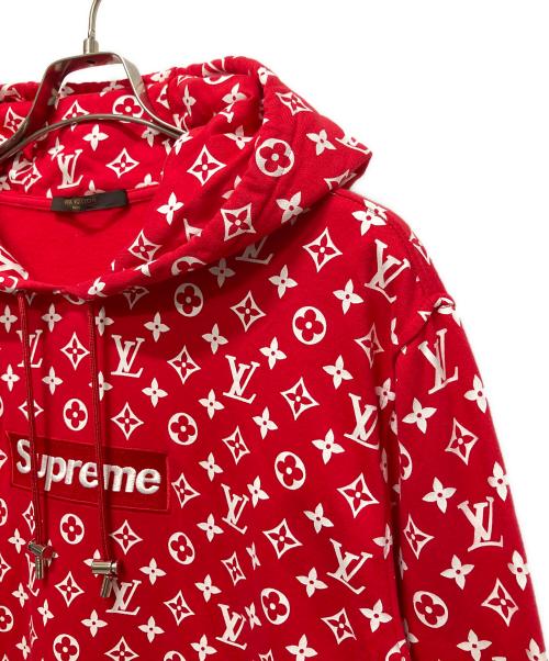 SUPREME（シュプリーム）SUPREME (シュプリーム) LOUIS VUITTON (ルイ ヴィトン) 17AW ×SUPREME Box Logo Hooded Sweatshirt/モノグラムｘボックスロゴ パーカー レッド サイズ:XLの古着・服飾アイテム