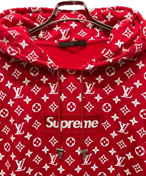 SUPREME（シュプリーム）SUPREME (シュプリーム) LOUIS VUITTON (ルイ ヴィトン) 17AW ×SUPREME Box Logo Hooded Sweatshirt/モノグラムｘボックスロゴ パーカー レッド サイズ:XLの古着・服飾アイテム