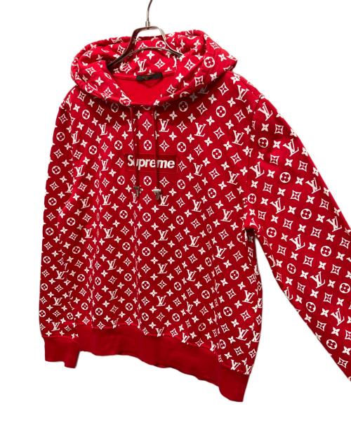 SUPREME（シュプリーム）SUPREME (シュプリーム) LOUIS VUITTON (ルイ ヴィトン) 17AW ×SUPREME Box Logo Hooded Sweatshirt/モノグラムｘボックスロゴ パーカー レッド サイズ:XLの古着・服飾アイテム