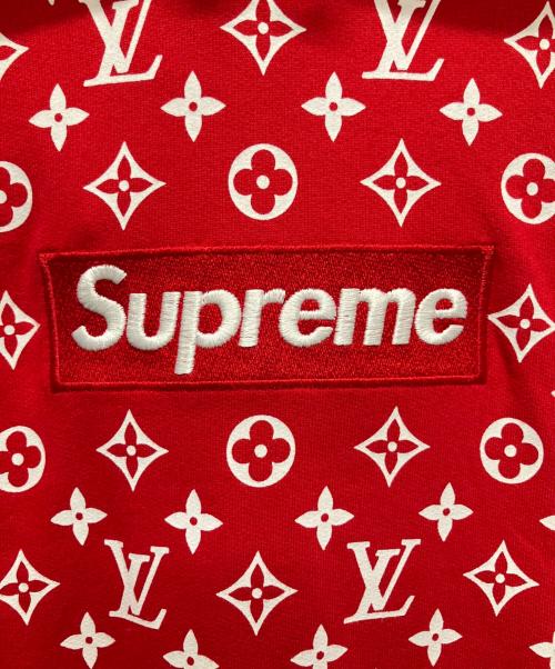 SUPREME（シュプリーム）SUPREME (シュプリーム) LOUIS VUITTON (ルイ ヴィトン) 17AW ×SUPREME Box Logo Hooded Sweatshirt/モノグラムｘボックスロゴ パーカー レッド サイズ:XLの古着・服飾アイテム