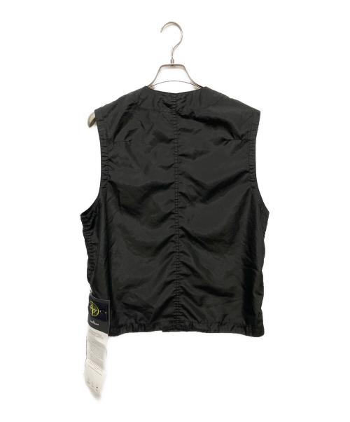 STONE ISLAND（ストーンアイランド）STONE ISLAND (ストーンアイランド) GARMENT DYED VEST/ガーメントダイ ロゴ刺繍Vネックベスト ブラック サイズ:Mの古着・服飾アイテム