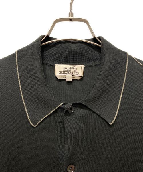HERMES（エルメス）HERMES (エルメス) ステッチニット半袖シャツ ブラック サイズ:Ｓの古着・服飾アイテム