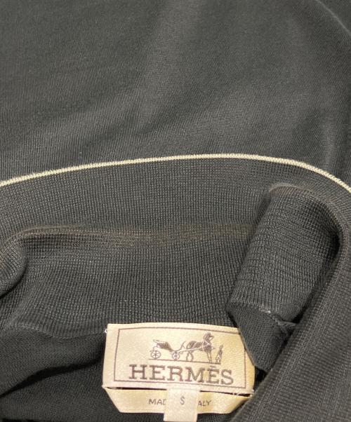 HERMES（エルメス）HERMES (エルメス) ステッチニット半袖シャツ ブラック サイズ:Ｓの古着・服飾アイテム