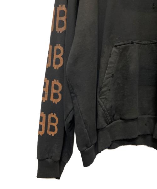 BALENCIAGA（バレンシアガ）BALENCIAGA (バレンシアガ) 23AW BBロゴデストロイプルオーバーパーカー ブラック サイズ:Lの古着・服飾アイテム