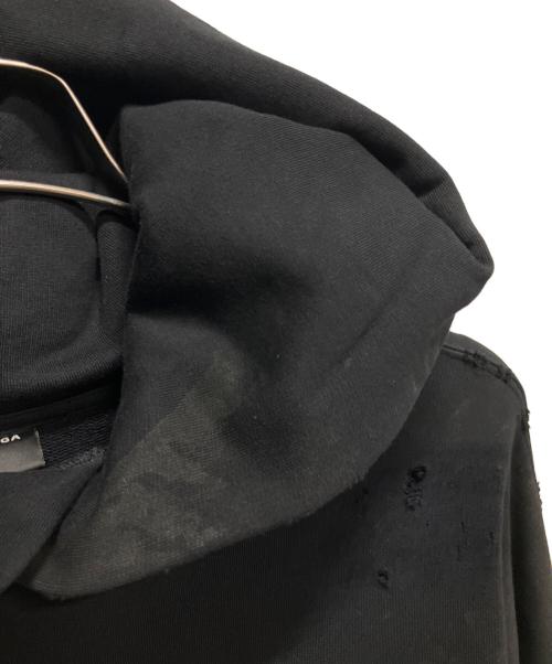 BALENCIAGA（バレンシアガ）BALENCIAGA (バレンシアガ) 23AW BBロゴデストロイプルオーバーパーカー ブラック サイズ:Lの古着・服飾アイテム