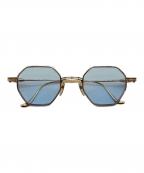 CHROME HEARTSクロムハーツ）の古着「Evaculation Sunglasses/EVACULATION スパイクテンプルサングラス」｜ブルー×ゴールド