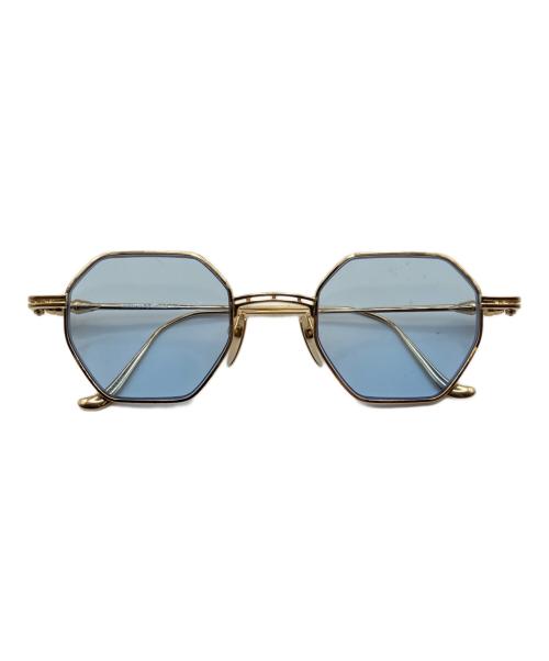 CHROME HEARTS（クロムハーツ）CHROME HEARTS (クロムハーツ) Evaculation Sunglasses/EVACULATION スパイクテンプルサングラス ブルー×ゴールドの古着・服飾アイテム