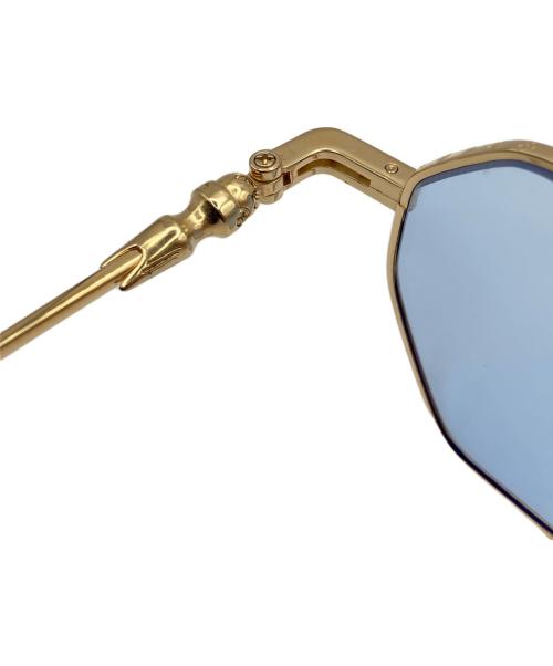 CHROME HEARTS（クロムハーツ）CHROME HEARTS (クロムハーツ) Evaculation Sunglasses/EVACULATION スパイクテンプルサングラス ブルー×ゴールドの古着・服飾アイテム