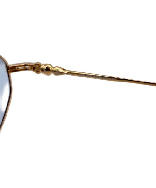 CHROME HEARTS（クロムハーツ）CHROME HEARTS (クロムハーツ) Evaculation Sunglasses/EVACULATION スパイクテンプルサングラス ブルー×ゴールドの古着・服飾アイテム