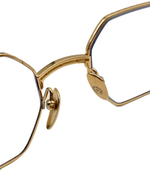 CHROME HEARTS（クロムハーツ）CHROME HEARTS (クロムハーツ) Evaculation Sunglasses/EVACULATION スパイクテンプルサングラス ブルー×ゴールドの古着・服飾アイテム