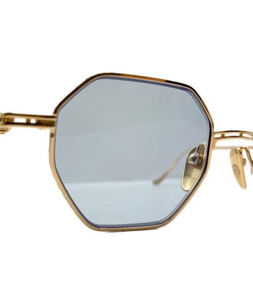 CHROME HEARTS（クロムハーツ）CHROME HEARTS (クロムハーツ) Evaculation Sunglasses/EVACULATION スパイクテンプルサングラス ブルー×ゴールドの古着・服飾アイテム