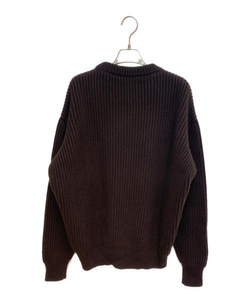 JIL SANDER（ジルサンダー）JIL SANDER (ジルサンダー) サイドスリットケーブルニット ブラウン サイズ:44の古着・服飾アイテム