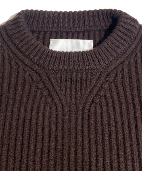 JIL SANDER（ジルサンダー）JIL SANDER (ジルサンダー) サイドスリットケーブルニット ブラウン サイズ:44の古着・服飾アイテム
