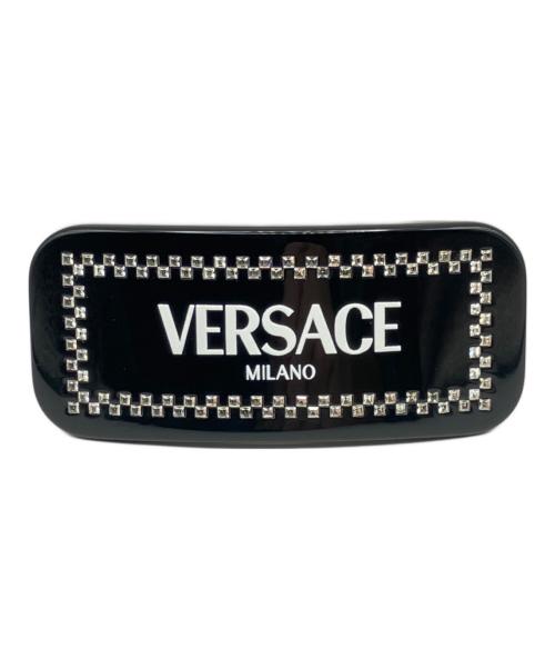 VERSACE（ヴェルサーチェ）VERSACE (ヴェルサーチェ) Crystal hair clip/クリスタルヘアクリップ/ロゴバレッタ ブラックの古着・服飾アイテム