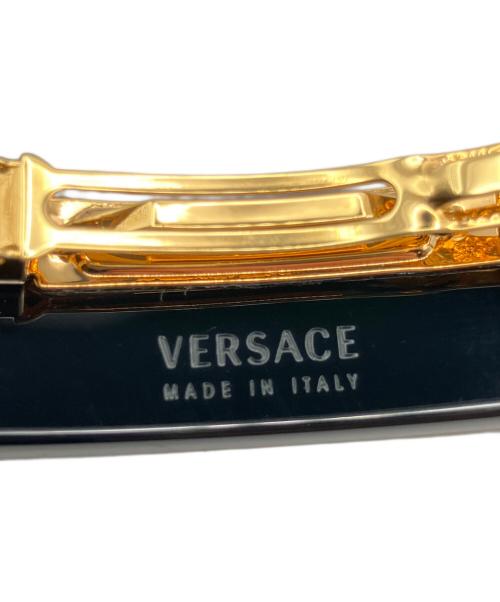 VERSACE（ヴェルサーチェ）VERSACE (ヴェルサーチェ) Crystal hair clip/クリスタルヘアクリップ/ロゴバレッタ ブラックの古着・服飾アイテム