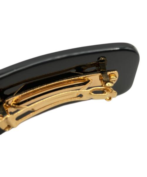 VERSACE（ヴェルサーチェ）VERSACE (ヴェルサーチェ) Crystal hair clip/クリスタルヘアクリップ/ロゴバレッタ ブラックの古着・服飾アイテム