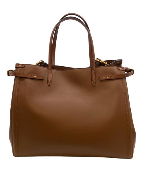 VALENTINO（ヴァレンティノ）VALENTINO (ヴァレンティノ) ガラヴァーニアンティーブ レザー ミディアムトート ブラウン系/タバコ サイズ:ミディアムの古着・服飾アイテム