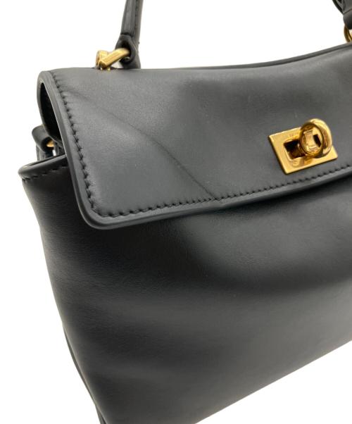 BALENCIAGA（バレンシアガ）BALENCIAGA (バレンシアガ) RODEO TOP HANDLE MINI/ロデオ レザー2WAYミニハンドバッグ ブラック サイズ:MINI/ミニの古着・服飾アイテム