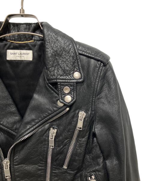 Saint Laurent Paris（サンローランパリ）Saint Laurent Paris (サンローランパリ) Blood Luster L17 Leather Jacket/ブラッドラスター装飾 ライダースレザージャケット ブラック サイズ:36の古着・服飾アイテム