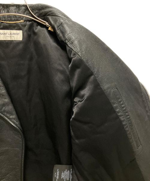 Saint Laurent Paris（サンローランパリ）Saint Laurent Paris (サンローランパリ) Blood Luster L17 Leather Jacket/ブラッドラスター装飾 ライダースレザージャケット ブラック サイズ:36の古着・服飾アイテム