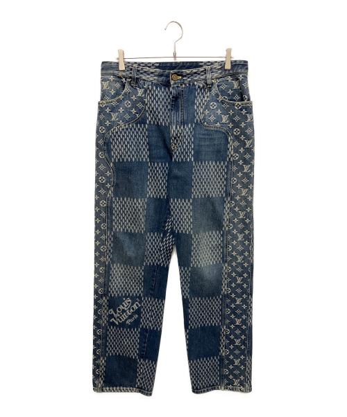 LOUIS VUITTON（ルイ ヴィトン）LOUIS VUITTON (ルイ ヴィトン) 20AW ジャイアントダミエウェーブスモノグラムデニムパンツ インディゴ サイズ:32の古着・服飾アイテム