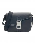 Diorディオール）の古着「Grained Calfskin Saddle Bags/サドルフラップ付ショルダーバッグ」｜ブラック