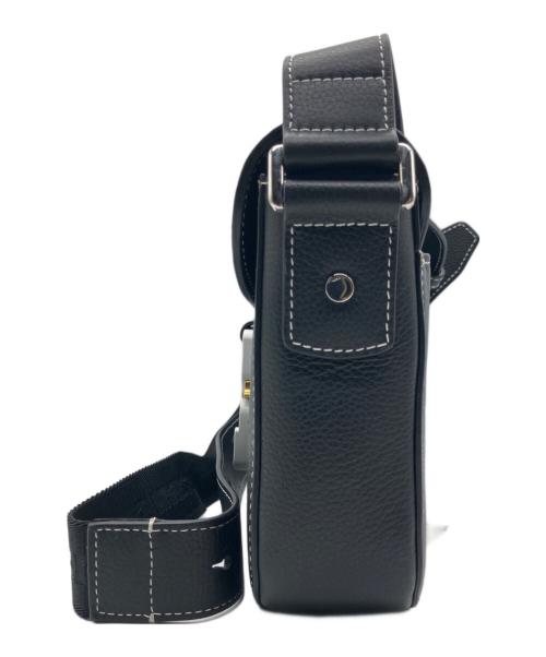 Dior（ディオール）Dior (ディオール) Grained Calfskin Saddle Bags/サドルフラップ付ショルダーバッグ ブラックの古着・服飾アイテム