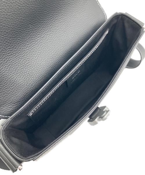 Dior（ディオール）Dior (ディオール) Grained Calfskin Saddle Bags/サドルフラップ付ショルダーバッグ ブラックの古着・服飾アイテム