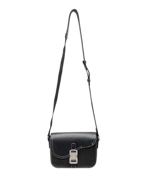 Dior（ディオール）Dior (ディオール) Grained Calfskin Saddle Bags/サドルフラップ付ショルダーバッグ ブラックの古着・服飾アイテム