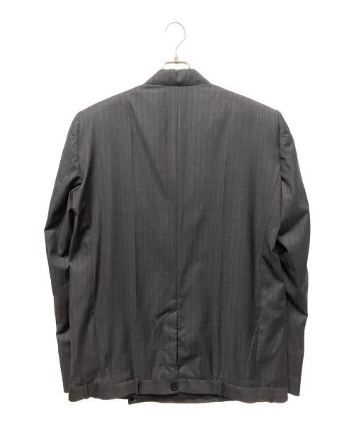BALENCIAGA（バレンシアガ）BALENCIAGA (バレンシアガ) Pinstripe Tailoring Wool Deconstructed DB Jacket/ダブルテーラードジャケット レッド×グレー サイズ:XXSの古着・服飾アイテム