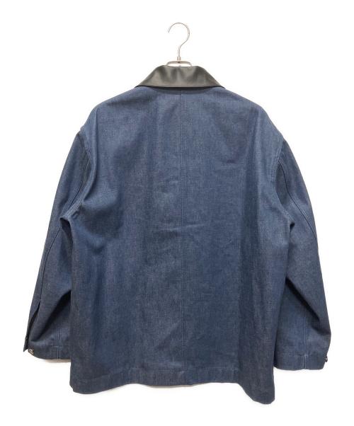 JIL SANDER（ジルサンダー）JIL SANDER (ジルサンダー) ボクシー フィット デニム チョア ジャケット/デニムレザー切り替えジャケット インディゴ サイズ:44の古着・服飾アイテム