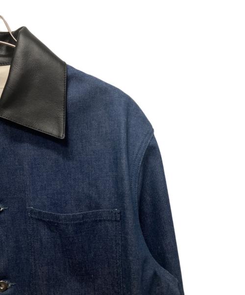 JIL SANDER（ジルサンダー）JIL SANDER (ジルサンダー) ボクシー フィット デニム チョア ジャケット/デニムレザー切り替えジャケット インディゴ サイズ:44の古着・服飾アイテム