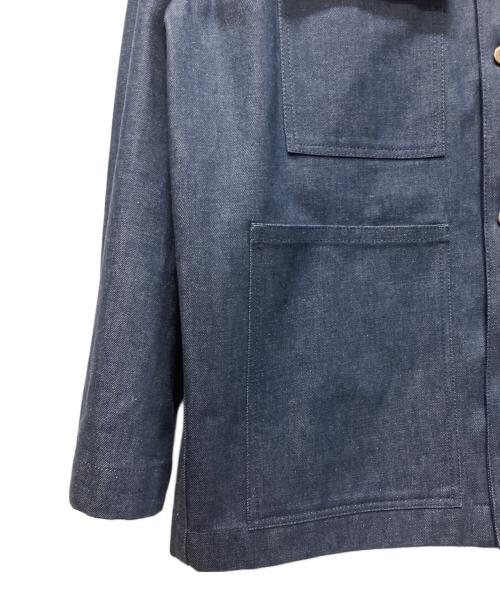 JIL SANDER（ジルサンダー）JIL SANDER (ジルサンダー) ボクシー フィット デニム チョア ジャケット/デニムレザー切り替えジャケット インディゴ サイズ:44の古着・服飾アイテム