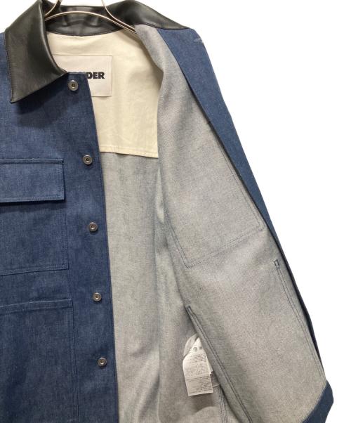 JIL SANDER（ジルサンダー）JIL SANDER (ジルサンダー) ボクシー フィット デニム チョア ジャケット/デニムレザー切り替えジャケット インディゴ サイズ:44の古着・服飾アイテム