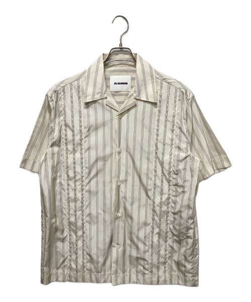 JIL SANDER（ジルサンダー）JIL SANDER (ジルサンダー) ストライプオープンカラーシャツ ホワイト サイズ:37の古着・服飾アイテム