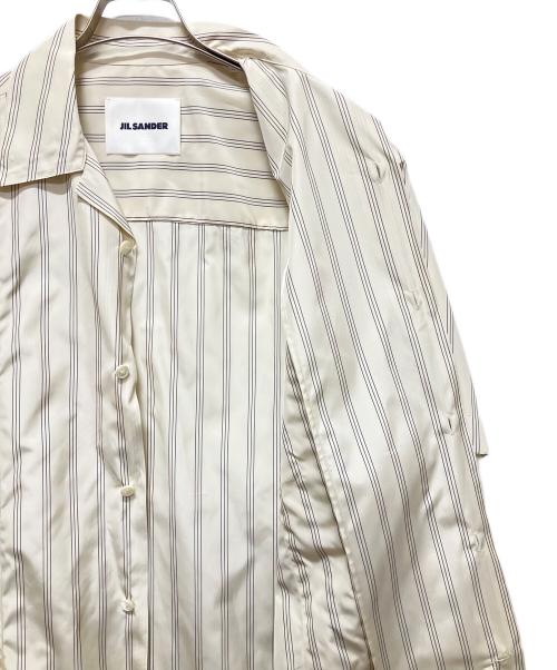 JIL SANDER（ジルサンダー）JIL SANDER (ジルサンダー) ストライプオープンカラーシャツ ホワイト サイズ:37の古着・服飾アイテム