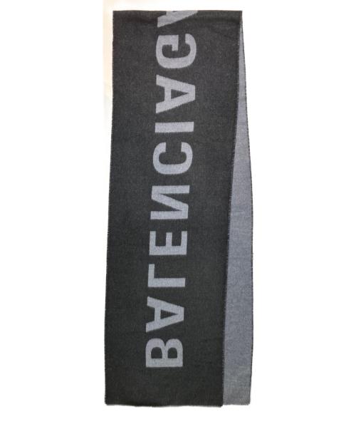 BALENCIAGA（バレンシアガ）BALENCIAGA (バレンシアガ) ロゴマフラー グレー サイズ:FREEの古着・服飾アイテム