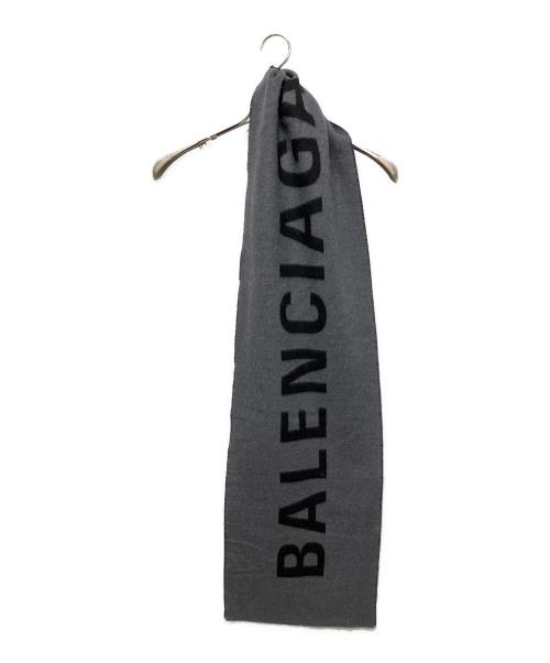 BALENCIAGA（バレンシアガ）BALENCIAGA (バレンシアガ) ロゴマフラー グレー サイズ:FREEの古着・服飾アイテム