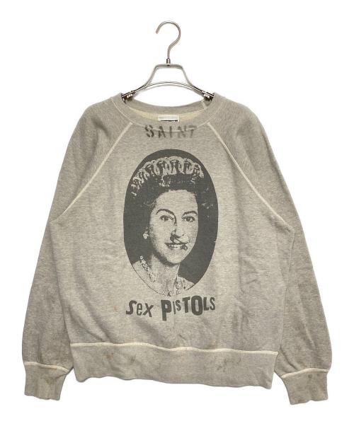 SAINT MICHAEL（セントマイケル）SAINT MICHAEL (セントマイケル) SEX PISTOLS (セックスピストルズ) SP_CREW SWT / QUEEN グレー サイズ:Lの古着・服飾アイテム