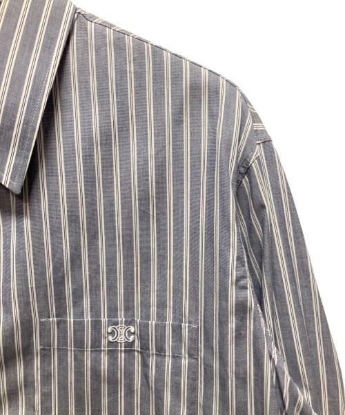 CELINE（セリーヌ）CELINE (セリーヌ) OVERSIZED SHIRT IN STRIPED COTTON シャツ ライトグレー サイズ:38の古着・服飾アイテム