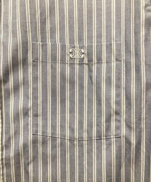 CELINE（セリーヌ）CELINE (セリーヌ) OVERSIZED SHIRT IN STRIPED COTTON シャツ ライトグレー サイズ:38の古着・服飾アイテム